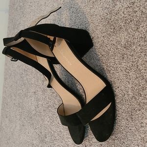 Black open toe heels